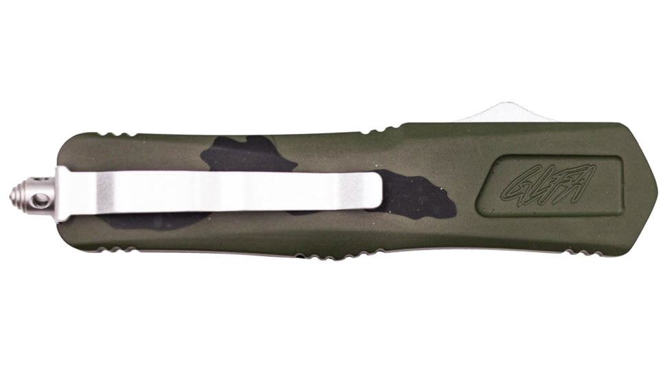 GLFA Smooth Spring Assisted OTF Knife, Smooth Blade, Green and Black, 8", GL-KMD-SMT P-GRN