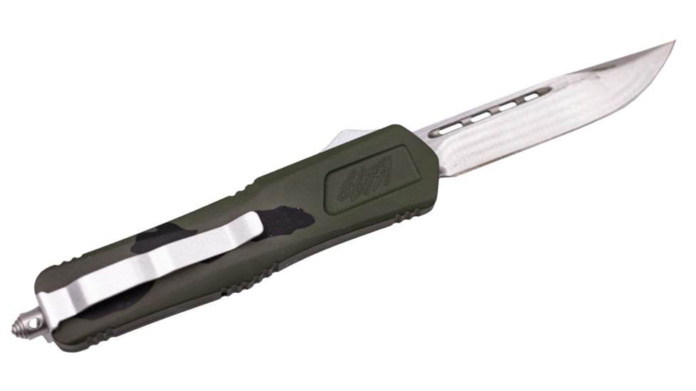 GLFA Smooth Spring Assisted OTF Knife, Smooth Blade, Green and Black, 8", GL-KMD-SMT P-GRN