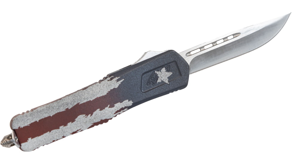 GLFA Smooth Spring Assisted OTF Knife, Smooth Blade, Red White and Blue, 8", GL-KMD-SMT F-AMF
