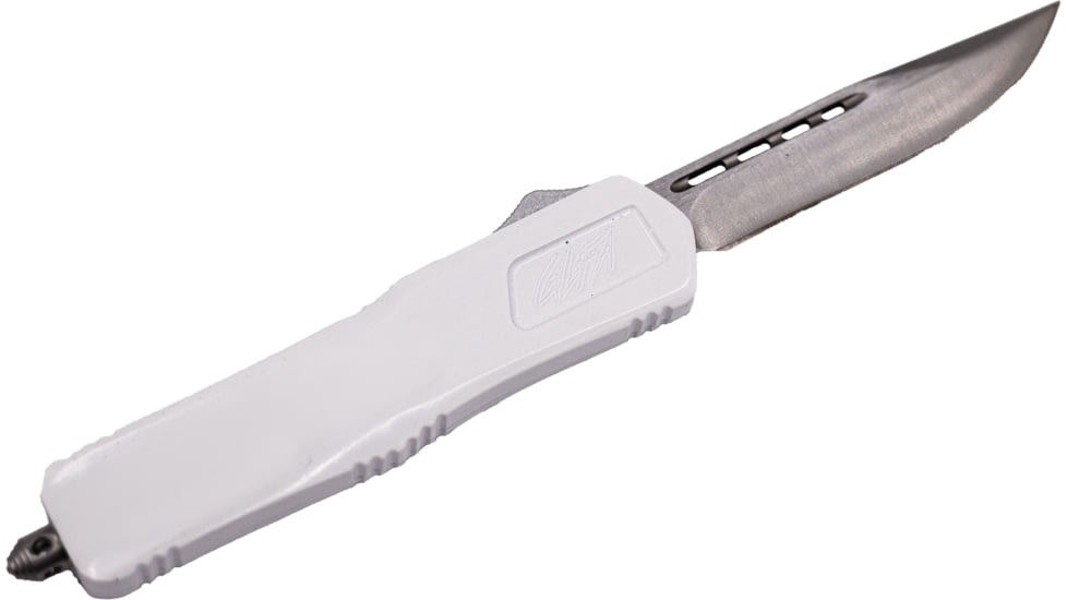 GLFA Smooth Spring Assisted OTF Knife, Smooth Blade, White, 8", GL-KMD-SMT WHT