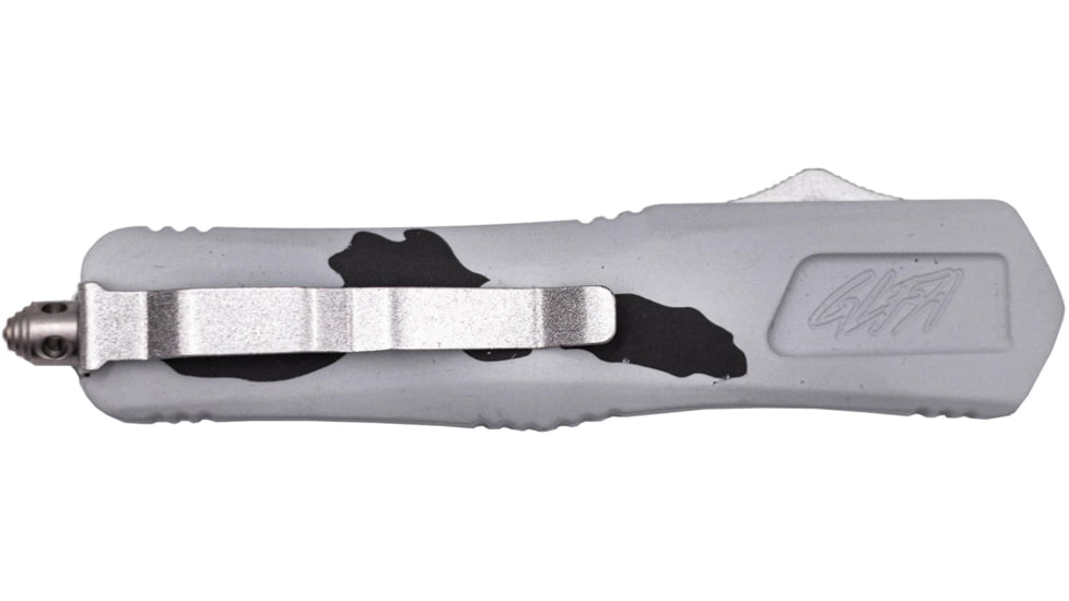 GLFA Smooth Spring Assisted OTF Knife, Smooth Blade, White and Black, 8", GL-KMD-SMT P-SNO