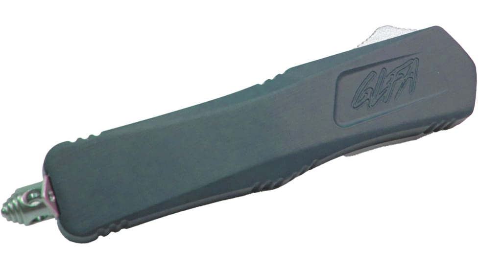 GLFA Spring Assisted OTF Knife, Serrated Blade, Blue Titanium, 7", GL-KSM-SRT BLU