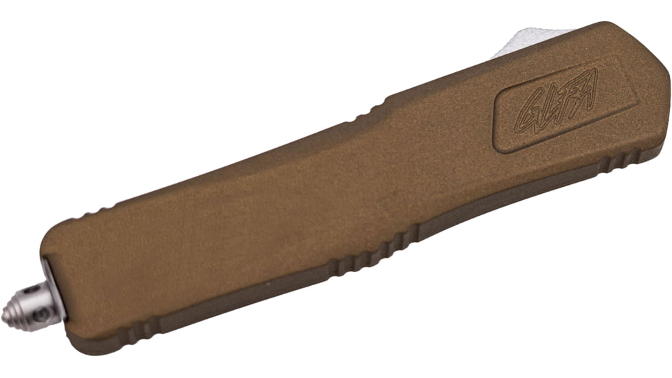 GLFA Spring Assisted OTF Knife, Serrated Blade, Bronze, 8", GL-KMD-SRT BRZ