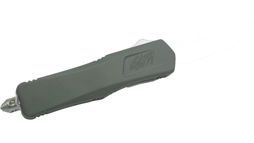 GLFA Spring Assisted OTF Knife, Serrated Blade, Charcoal Green, 8", GL-KMD-SRT CHG