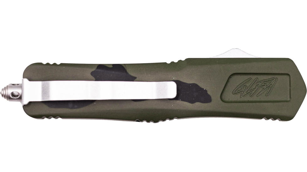 GLFA Spring Assisted OTF Knife, Serrated Blade, Green and Black, 8", GL-KMD-SRT P-GRN