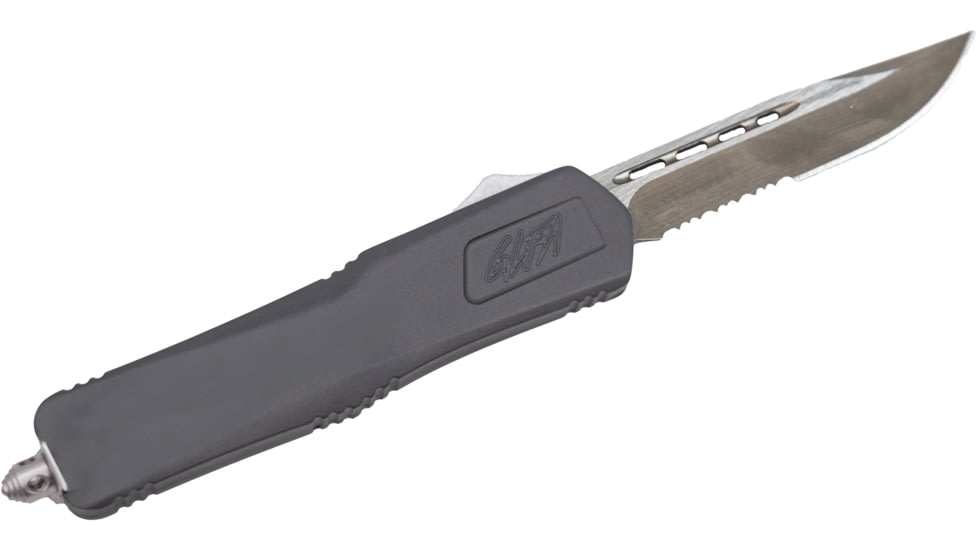 GLFA Spring Assisted OTF Knife, Serrated Blade, Sniper Grey, 7", GL-KSM-SRT SNP