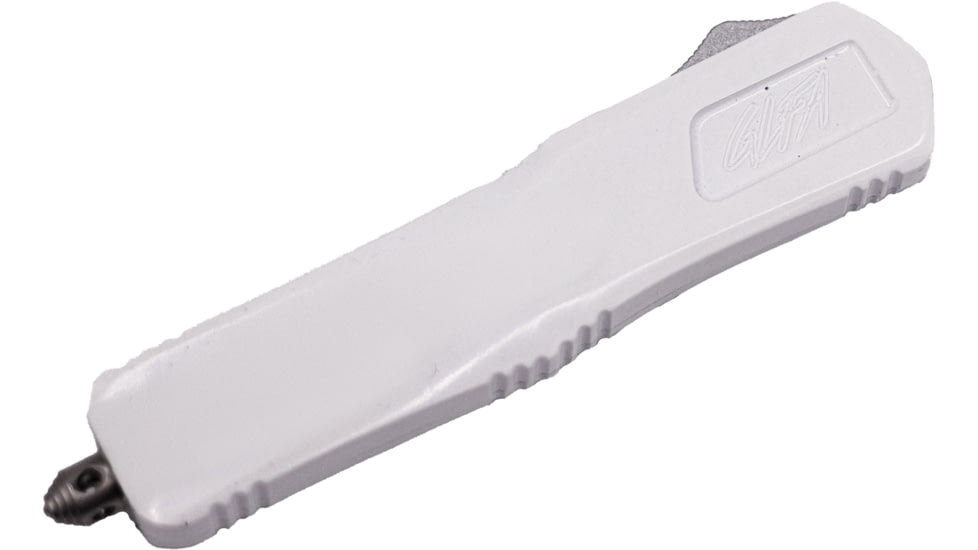 GLFA Spring Assisted OTF Knife, Serrated Blade, White, 8", GL-KMD-SRT WHT