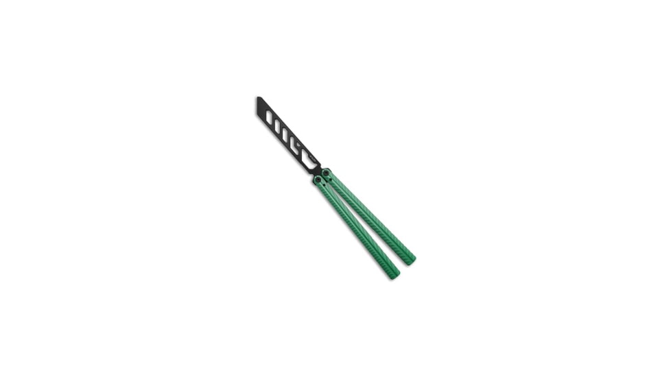 Glidr Glidr Pacific Butterfly Knife Seafoam Aluminum 4.6&quot; Black Trainer, Green, 440C, adult, BHQ-203094