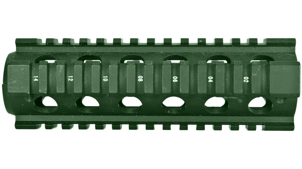 Global Military Gear AR15/M4 Aluminum Quad Rail - OD Green GM-QR1-OD