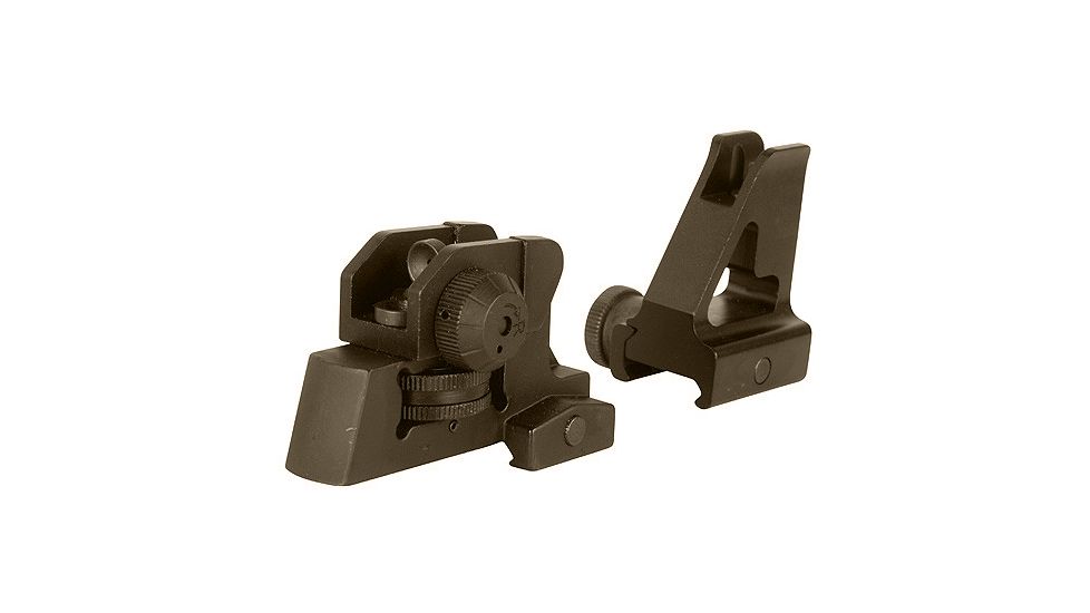 Global Military Gear A2 Style Sights, AR15/M4, Set, Tan, GM-FRS1-T