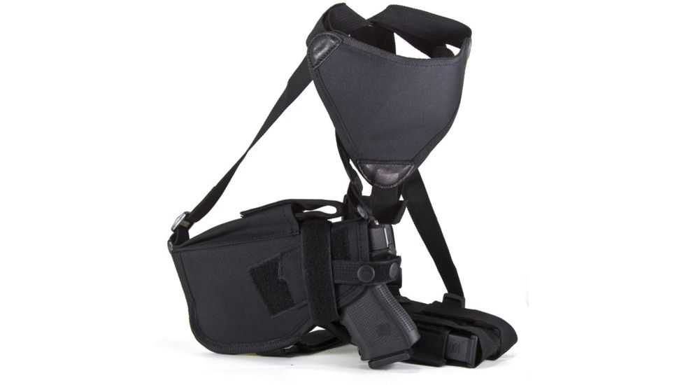 Global Military Gear Shoulder Tactical Holster w/ Double Mag Pouch, Tan Camo - Full Size Autos