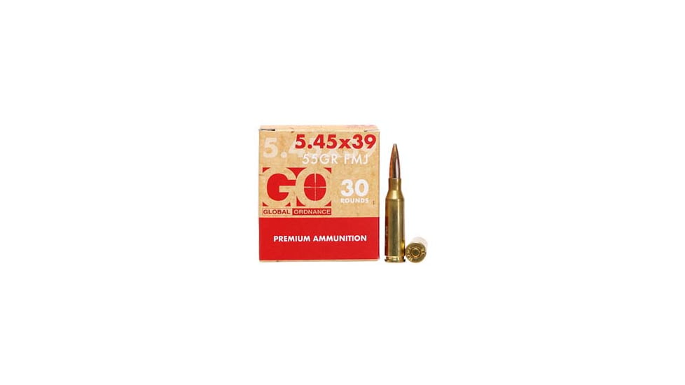 Global Ordnance 5.45x39mm, 55 grain, Full Metal Jacket, 30 Rounds Rifle Ammo, GO197892005456