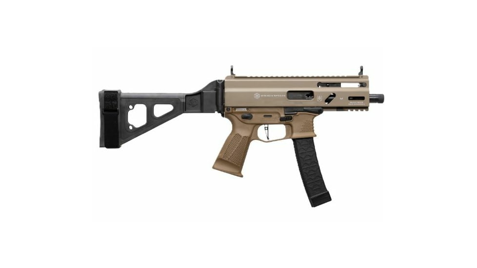 Global Ordnance Grand Power Stribog SP9A3G Semi Auto Pistol w/Brace, 9mm Luger, 5 inch Barrel
