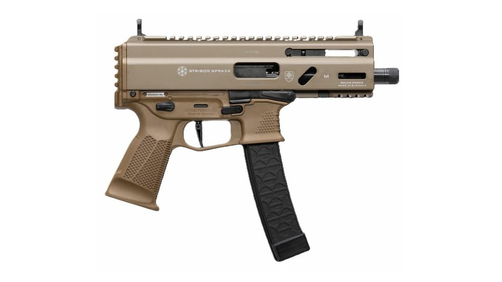 Global Ordnance Grand Power Stribog SP9A3S Semi Auto Pistol, 9mm Luger, 5 in Barrel