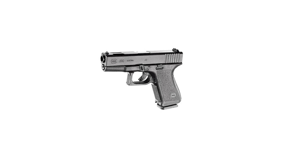 Glock 23C Pistol, .40 S&amp;W, 4.01in barrel, polymer frame, integrated polymer grip, recoil operated semi-automatic, fixed, white dot front, white square U rear, 13 round magazine, G23C-FRRMPG
