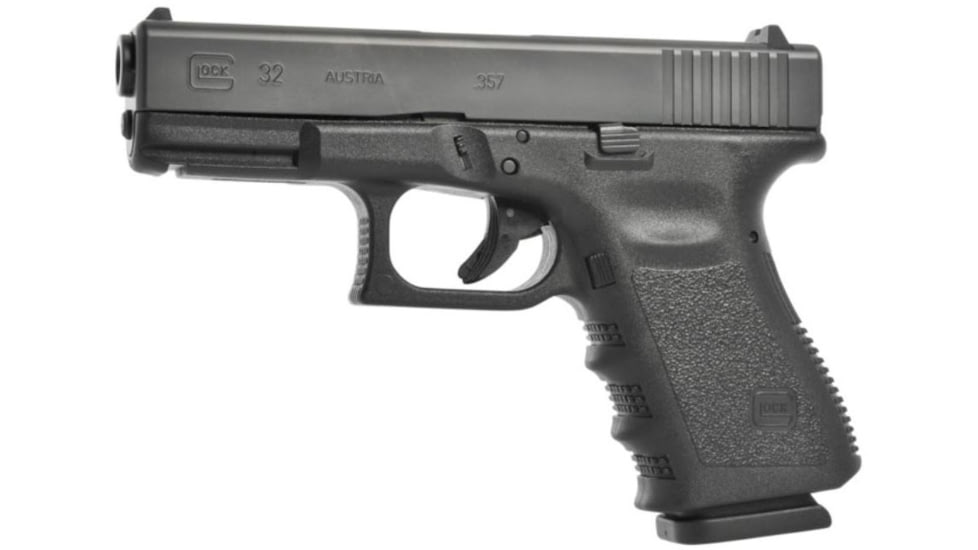 Glock 32 Pistol, .357 SIG, 4.01in barrel, polymer frame, integrated polymer grip, recoil operated semi-automatic, fixed, white dot front, white square U rear, 13 round magazine, G32-FRRMPG