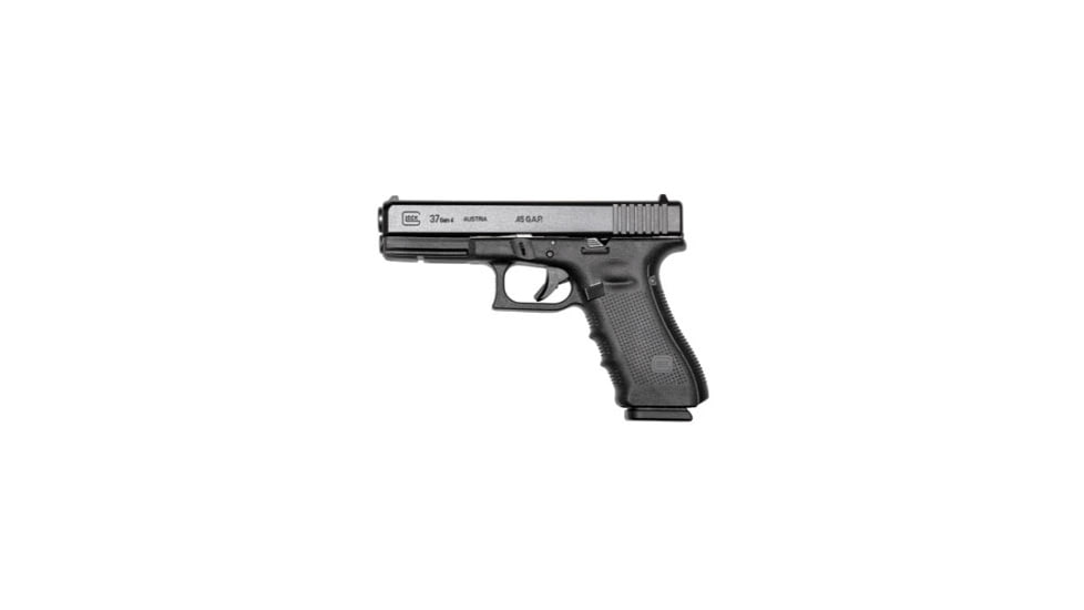 Glock 37 Gen4 Pistol, .45 GAP, 4.49in barrel, polymer frame, integrated polymer grip, recoil operated semi-automatic, fixed, white dot front, white square U rear, 10 round magazine, G37 Gen4-FRRMPG