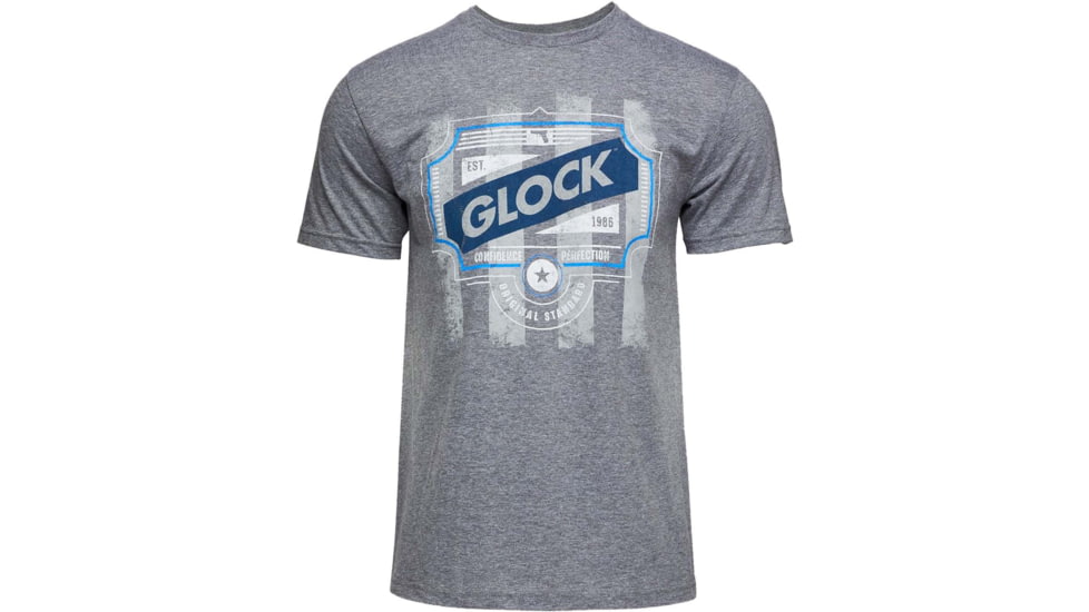 Glock Blue Line Tee, Gray Ringspun Cotton/Polyester, Short Sleeve, 3XL, AP96210