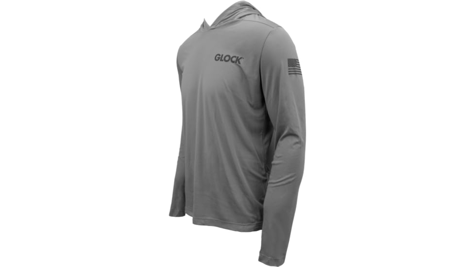 Glock Hooded Performance Long Sleeve Shirt Med Grey