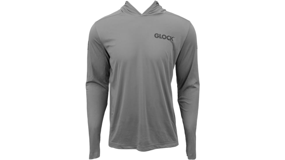 Glock Hooded Performance Long Sleeve Shirt Med Grey