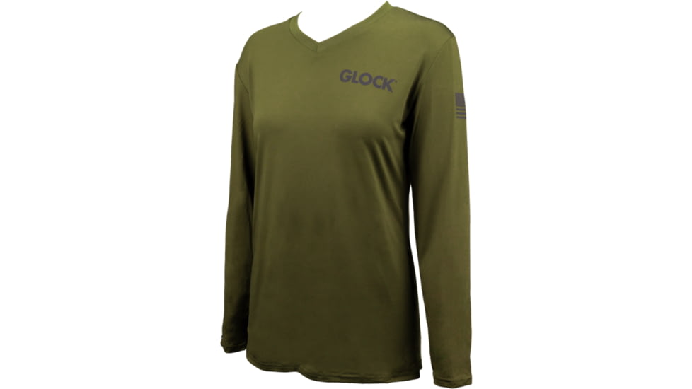 Glock Ladies Performance Long Sleeve Shirt Med Military Grn