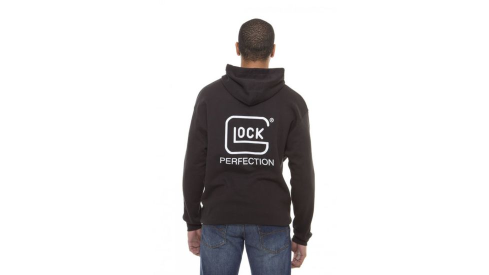 Glock Hoodie w/Imprint - Mens, Black/White, Small, AA12001