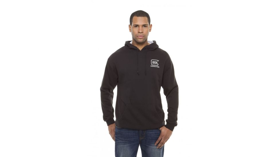 Glock Hoodie w/Imprint - Mens, Black/White, Small, AA12001