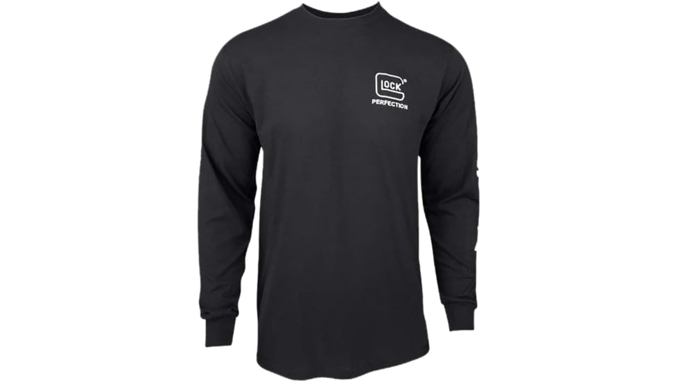 Glock Perfection Long Sleeve Tee, Black Pre-Shrunk Cotton, Long Sleeve, Small, AP96098