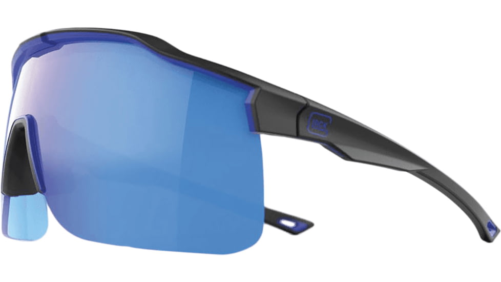Glock Safe Action Tactical Glasses Blue Mirror Lens Black Frame, AS41038