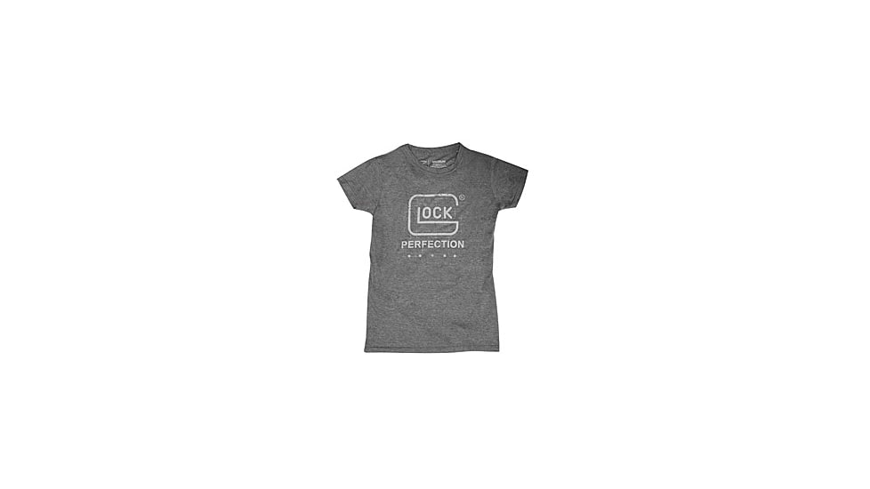 Glock Short Sleeve Womens Soft GLOCK Perfection T-Shirt, Gray, Small, GLAA68132