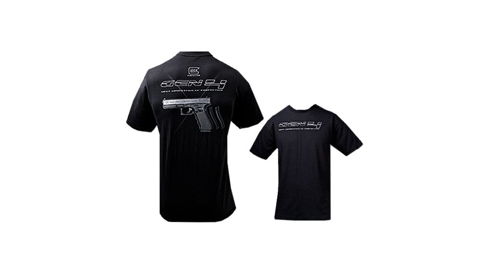 Glock T-Shirt Gen 4 Short Sleeve Black Medium Cotton GA10056