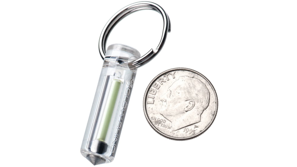 Glow Rhino Ember Glow Fob, Clear Plastic with Green Tritium, EMBER-001-XG