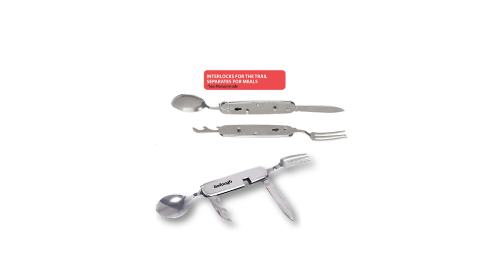 Go-Tough 7 Piece Camping Gift Set-Multi - Multi- Tool, Head Lamp, Tent Lamp, Bag, Fork/Spoon/Knife, Armband, Watch, Multicolor, Small, GT7001