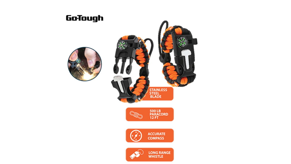 Go-Tough 7 Piece Camping Gift Set-Multi - Multi- Tool, Head Lamp, Tent Lamp, Bag, Fork/Spoon/Knife, Armband, Watch, Multicolor, Small, GT7001