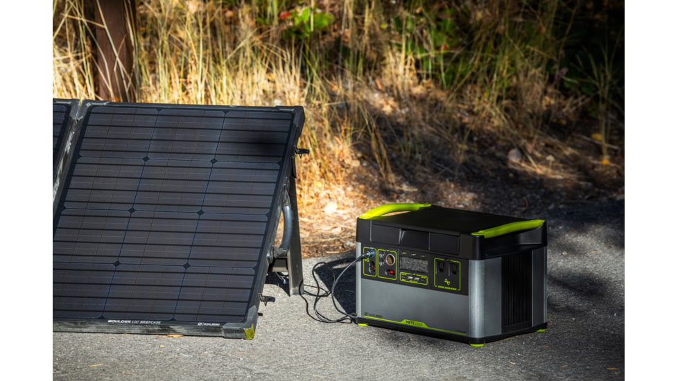 Goal Zero Yeti 1500X 120V Portable Power Station w/ Boulder 100 Briefcase Solar Panel, Black, 44360