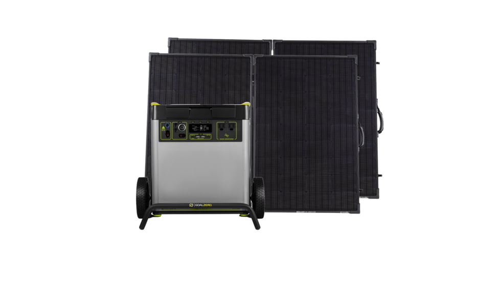Goal Zero Yeti 6000X 120V Portable Power Station w/ 2x Boulder 100 Briefcase Solar Panels &amp; APP Extension Cable, Black, 44390