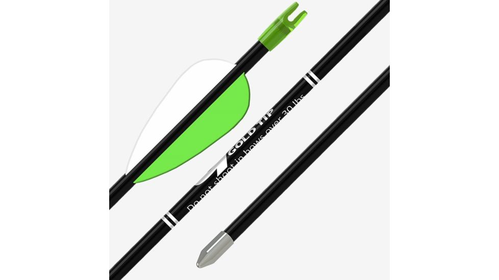 Gold Tip Fiberglass Arrow, Pink 29 inch 2.5 inch Vane Tec Vanes, 3PK, FIBPKA253