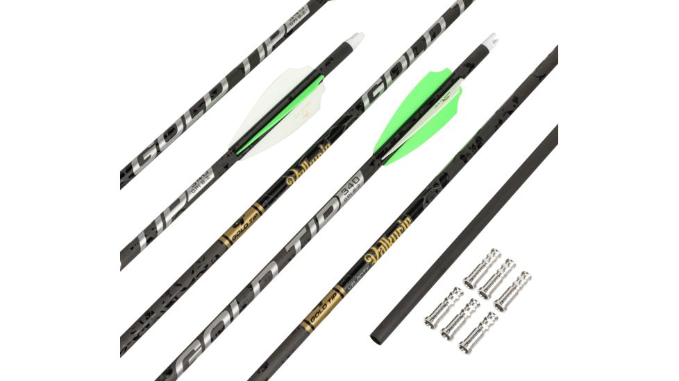 Gold Tip Valkyrie Arrow 340 4 Fletch, Black, Pack of 6, VAL340A2746