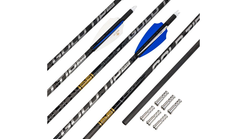Gold Tip Valkyrie XT Arrow 340 4 Fletch, Black, Pack of 6, VALXT340A2746