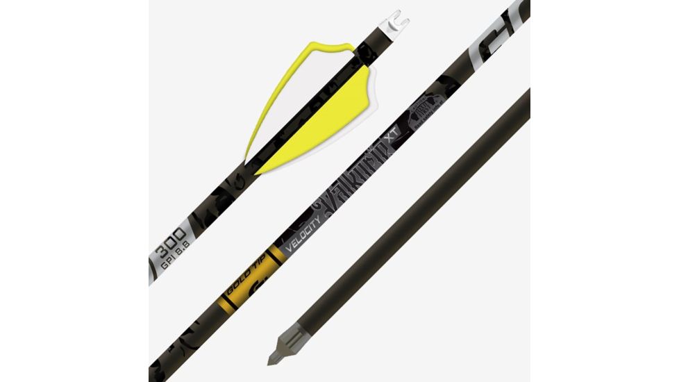 Gold Tip Valkyrie XT Arrow 300 4 Fletch, Black, Pack of 6, VALXT300A2746