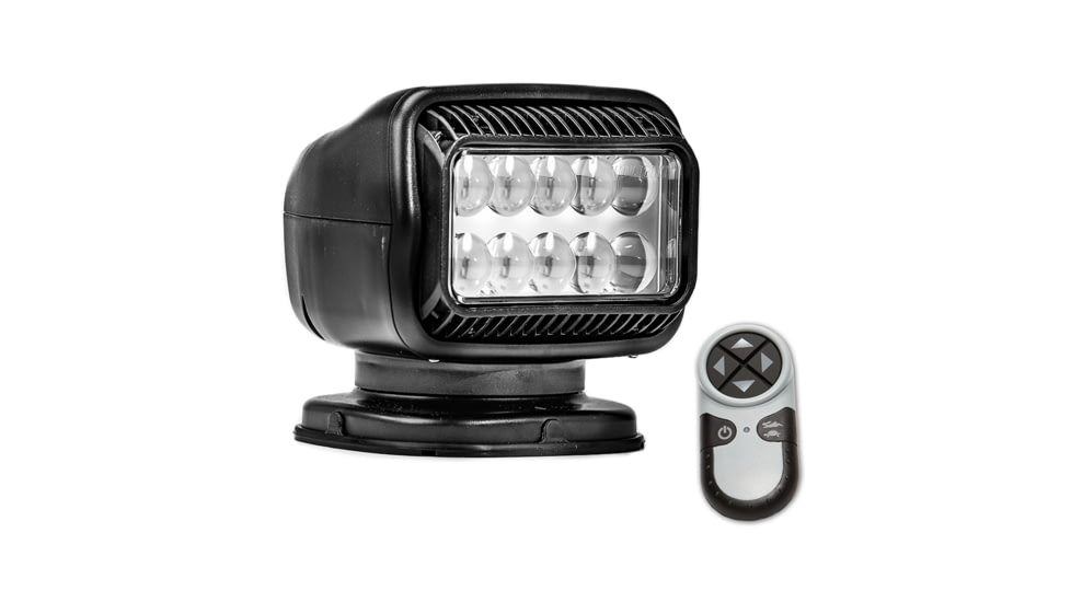 GoLight Radioray GT Series LED Permanent Mount Searchlight w/ Wireless Handheld Remote, Black, 20514GT