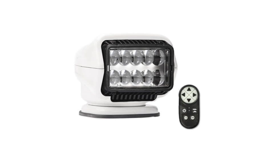 GoLight Stryker ST Series 544,000 Candela LED Permanent Mount Searchlight w/ Wireless Handheld Remote, White, 30004ST