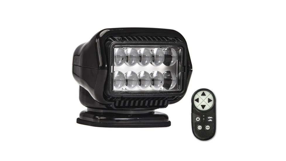 GoLight Stryker ST Series 544,000 Candela LED Permanent Mount Searchlight w/ Wireless Handheld Remote, Black, 30514ST