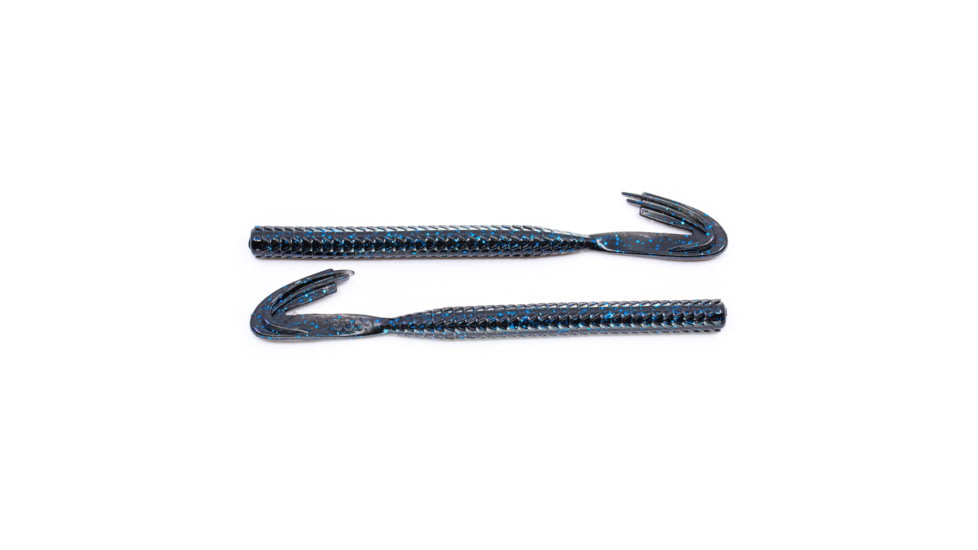 Googan Squad Blazin Worm XL Soft Bait, 6 Pack, 7.25in, Black Blue Flake, GBW-725-BLB