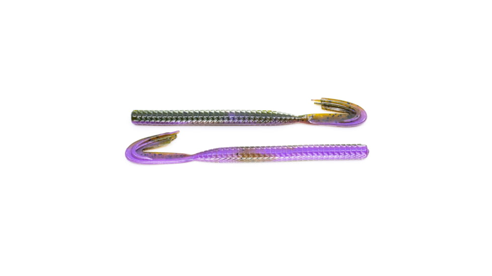 Googan Squad Blazin Worm XL Soft Bait, 6 Pack, 7.25in, Green Pumpkin Purple, GBW-725-GPU