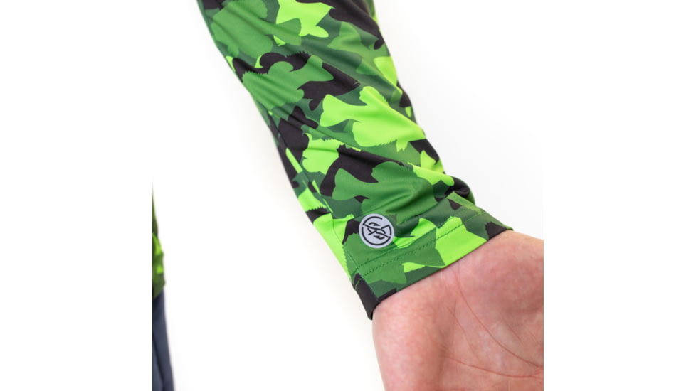 Googan Squad Green Fish Camo Hooded Long-Sleeve Shirt - Mens, 3XL, GS007-3X