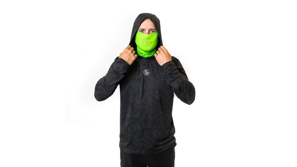 Googan Squad Midnight Topo Hooded Long-Sleeve Shirt w/Green Gaiter - Mens, X-Large, GS009-XL
