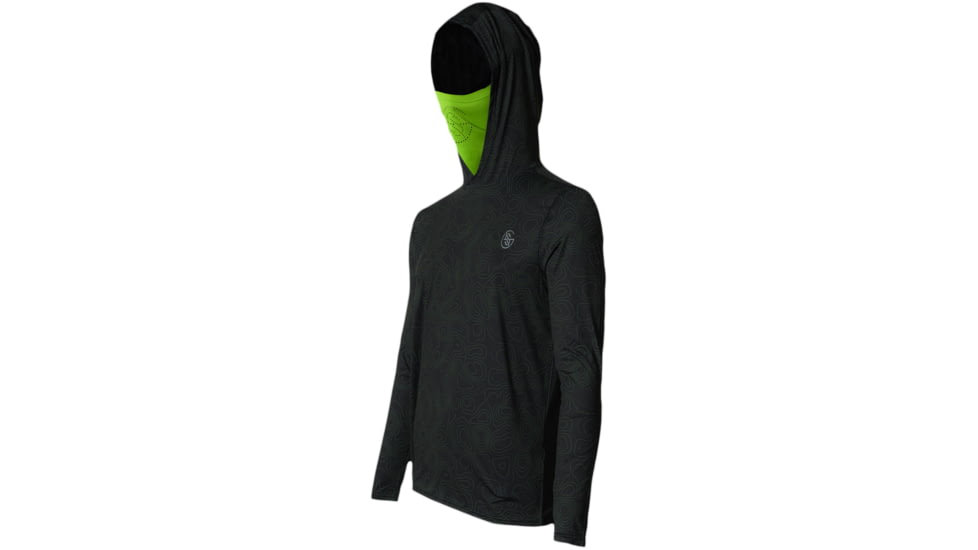 Googan Squad Midnight Topo Hooded Long-Sleeve Shirt w/Green Gaiter - Mens, X-Large, GS009-XL