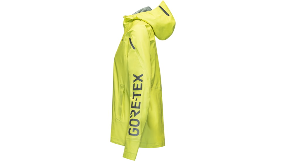 GOREWEAR CONCURVE LE4 GORE-TEX Running Jacket Sleeve Logo Womens in Lime Yellow Large Slim fit Waterproof 98618BC6, 101241-CB00-L