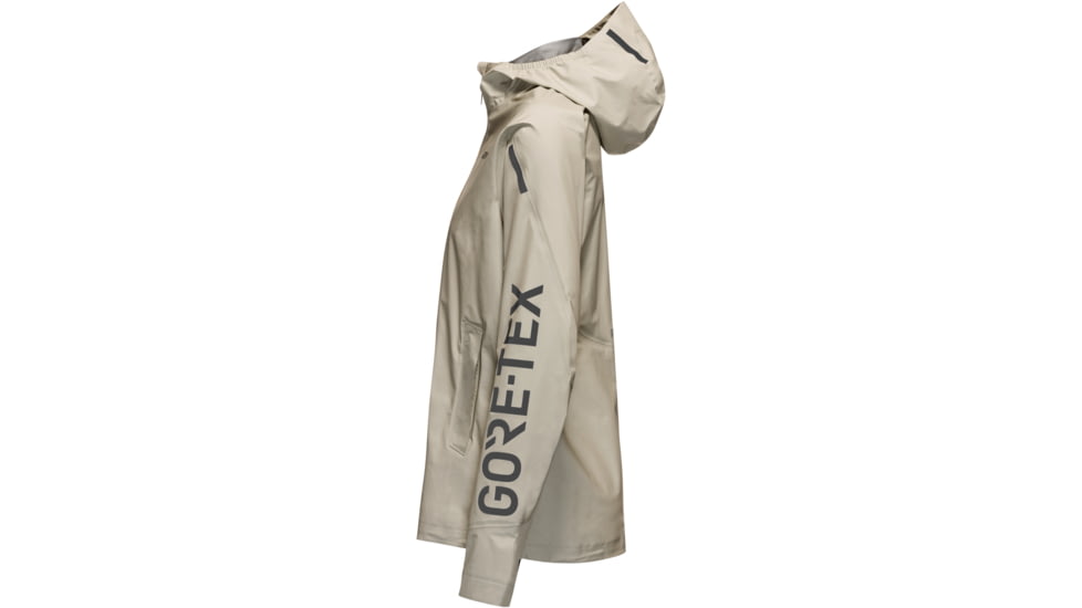 GOREWEAR CONCURVE LE4 GORE-TEX Running Jacket Sleeve Logo Womens in Tech Beige Medium Slim fit Waterproof 59959BB0, 101241-BG00-M